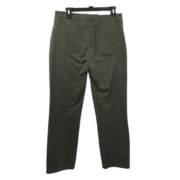 Gloria Vanderbilt Amanda 5-Pocket Jeans Sz 10 Petite Green Straight Leg Stretch - Picture 2 of 7